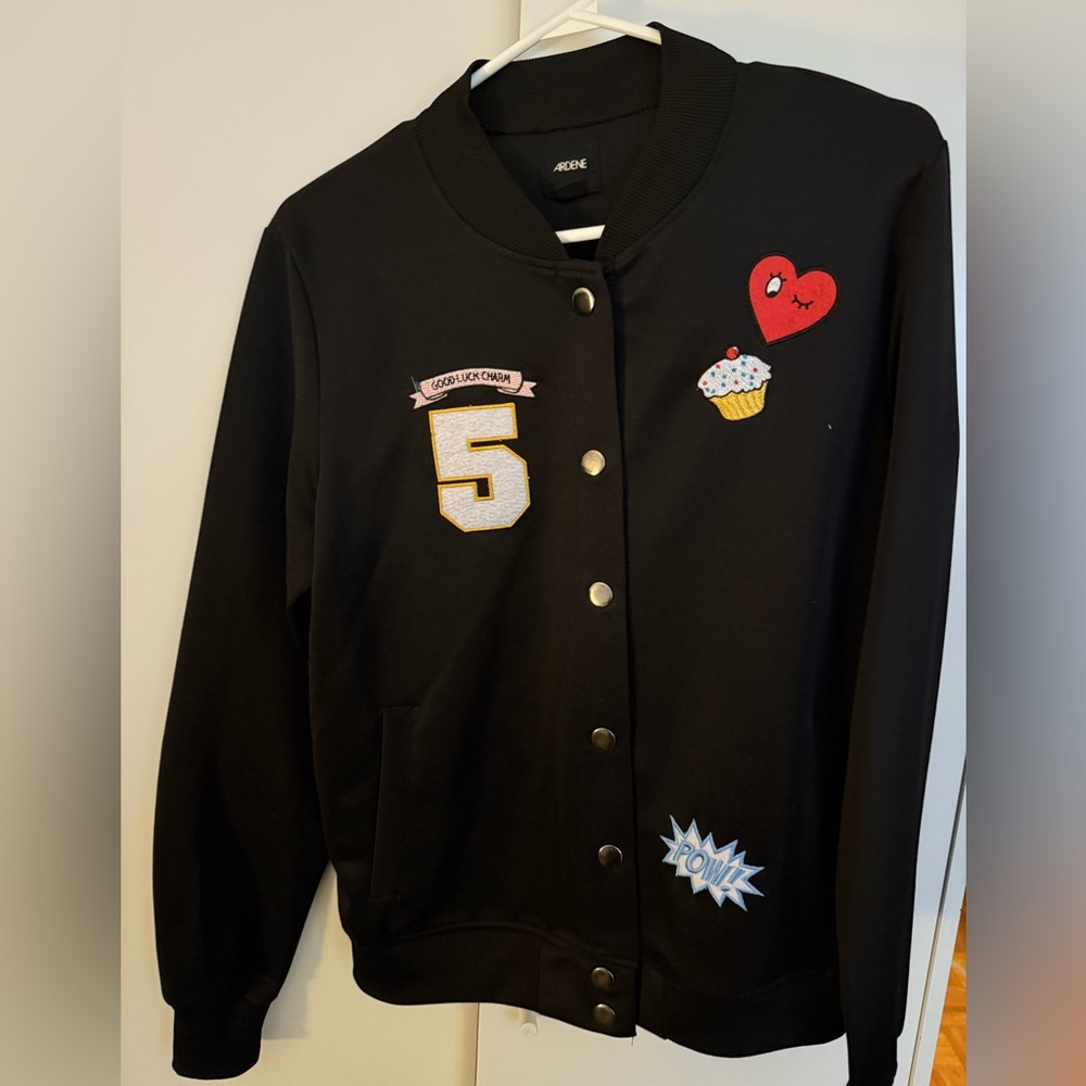 Ardene Black Jacket with Fun Patches
